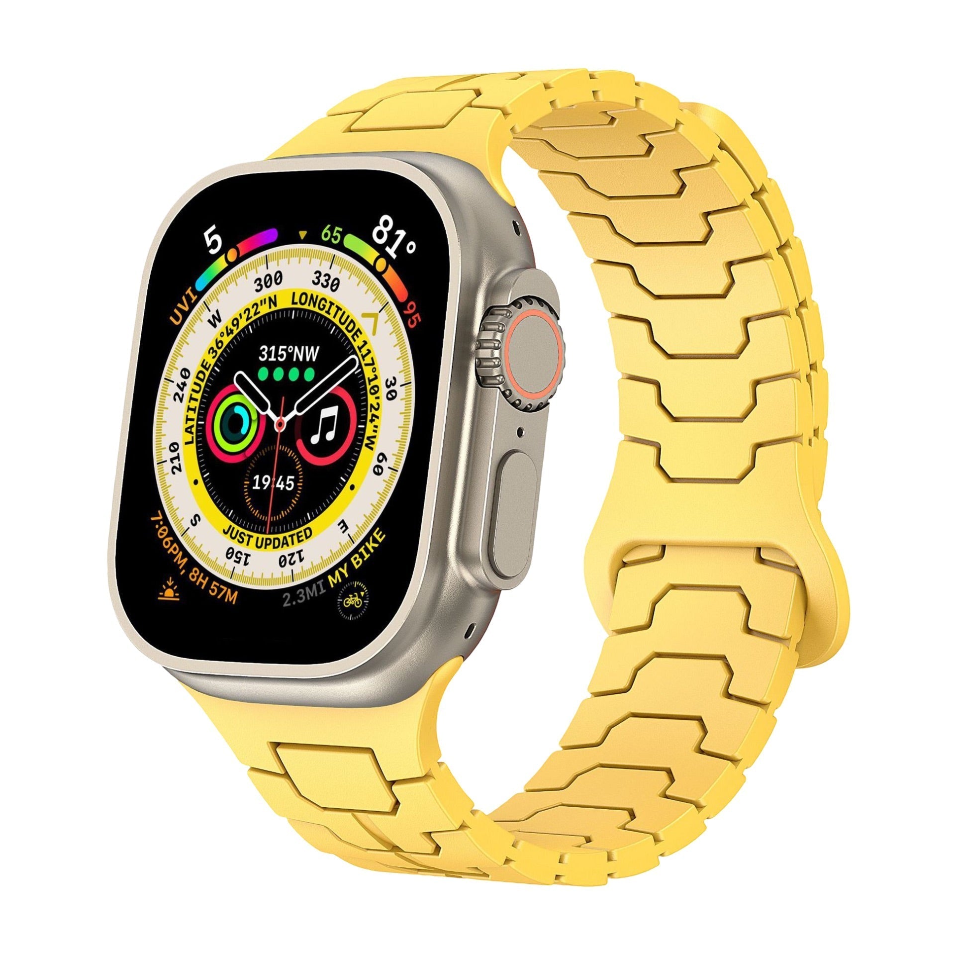 Technical-look high-resistance silicone bracelet for Apple Watch, adjustable, Ditrix model