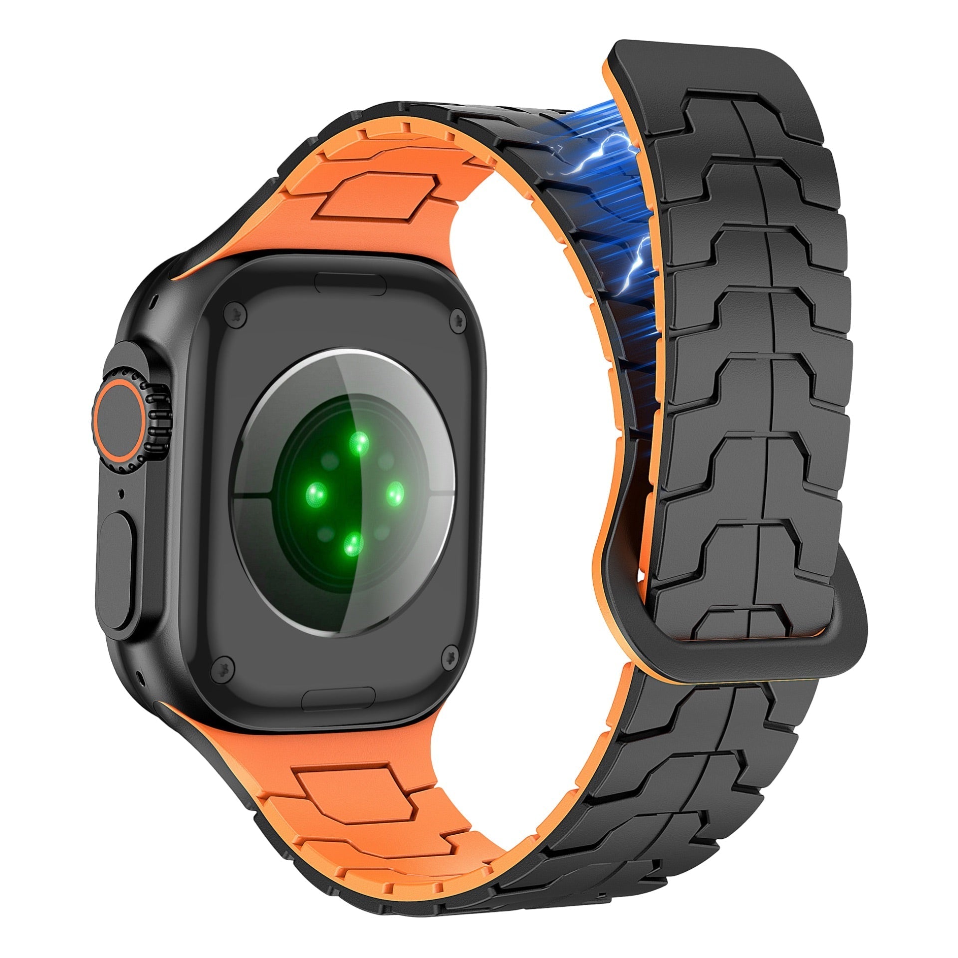 Technical-look high-resistance silicone bracelet for Apple Watch, adjustable, Ditrix model