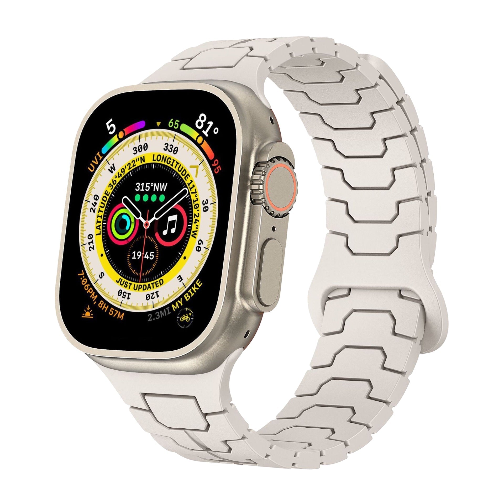 Technical-look high-resistance silicone bracelet for Apple Watch, adjustable, Ditrix model