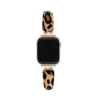 Leopard Bracelet for Apple Watch, bold style, shiny gold finishes and fur-effect texture, Keisha model