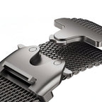 Milanese mesh stainless steel bracelet for Apple Watch with tactical clasp, Raeko model