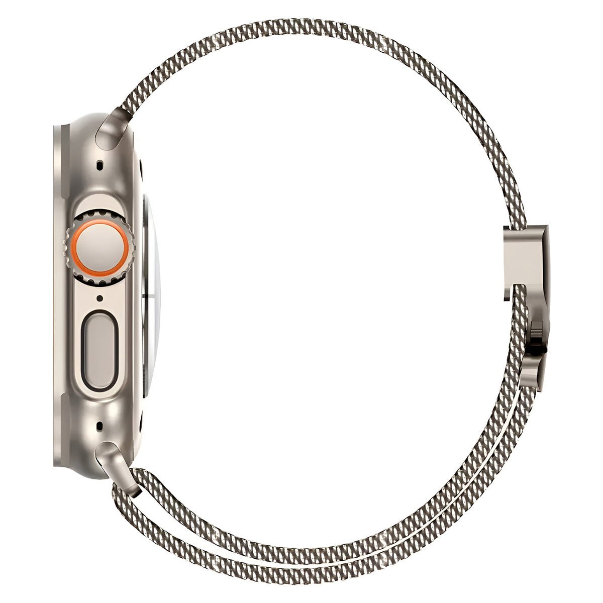 Milanese mesh stainless steel bracelet for Apple Watch with tactical clasp, Raeko model