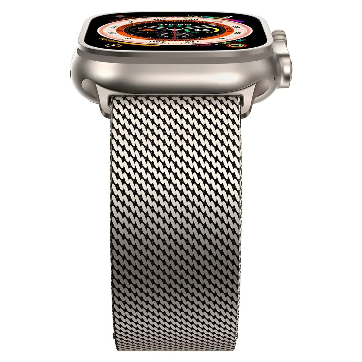 Milanese mesh stainless steel bracelet for Apple Watch with tactical clasp, Raeko model