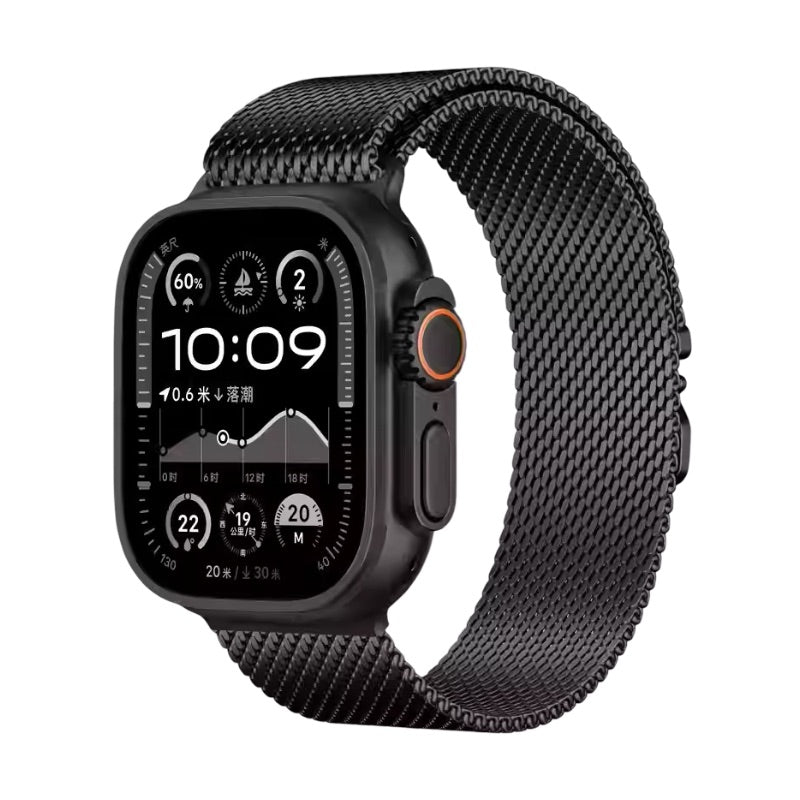 Milanese mesh stainless steel bracelet for Apple Watch with tactical clasp, Raeko model