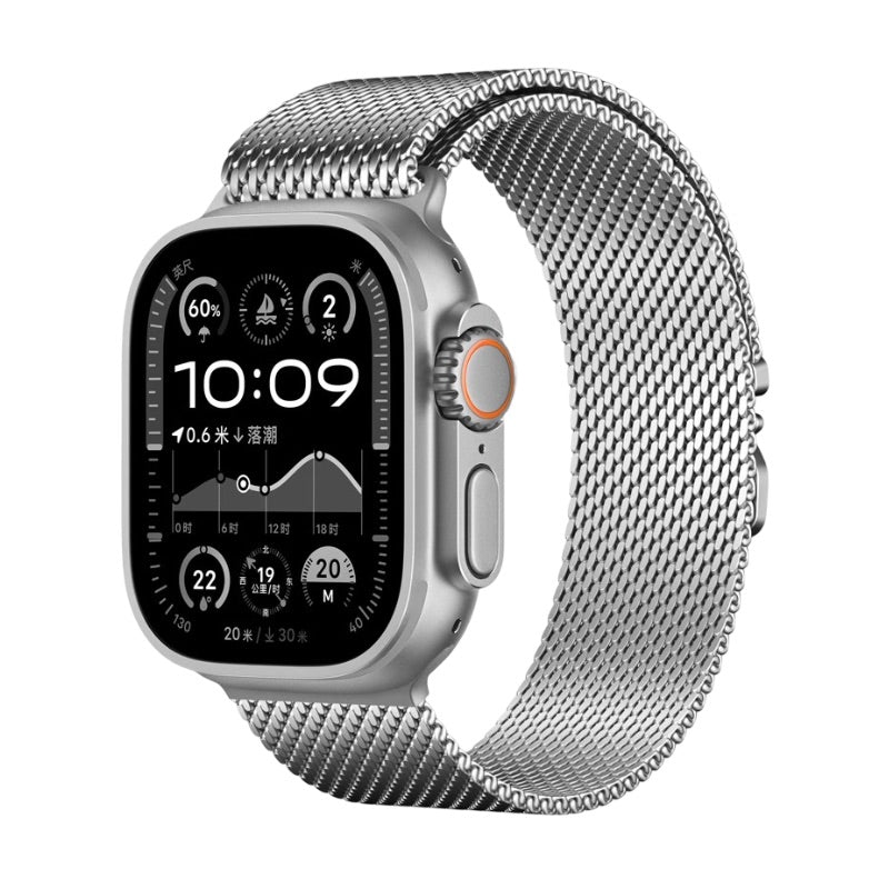 Milanese mesh stainless steel bracelet for Apple Watch with tactical clasp, Raeko model