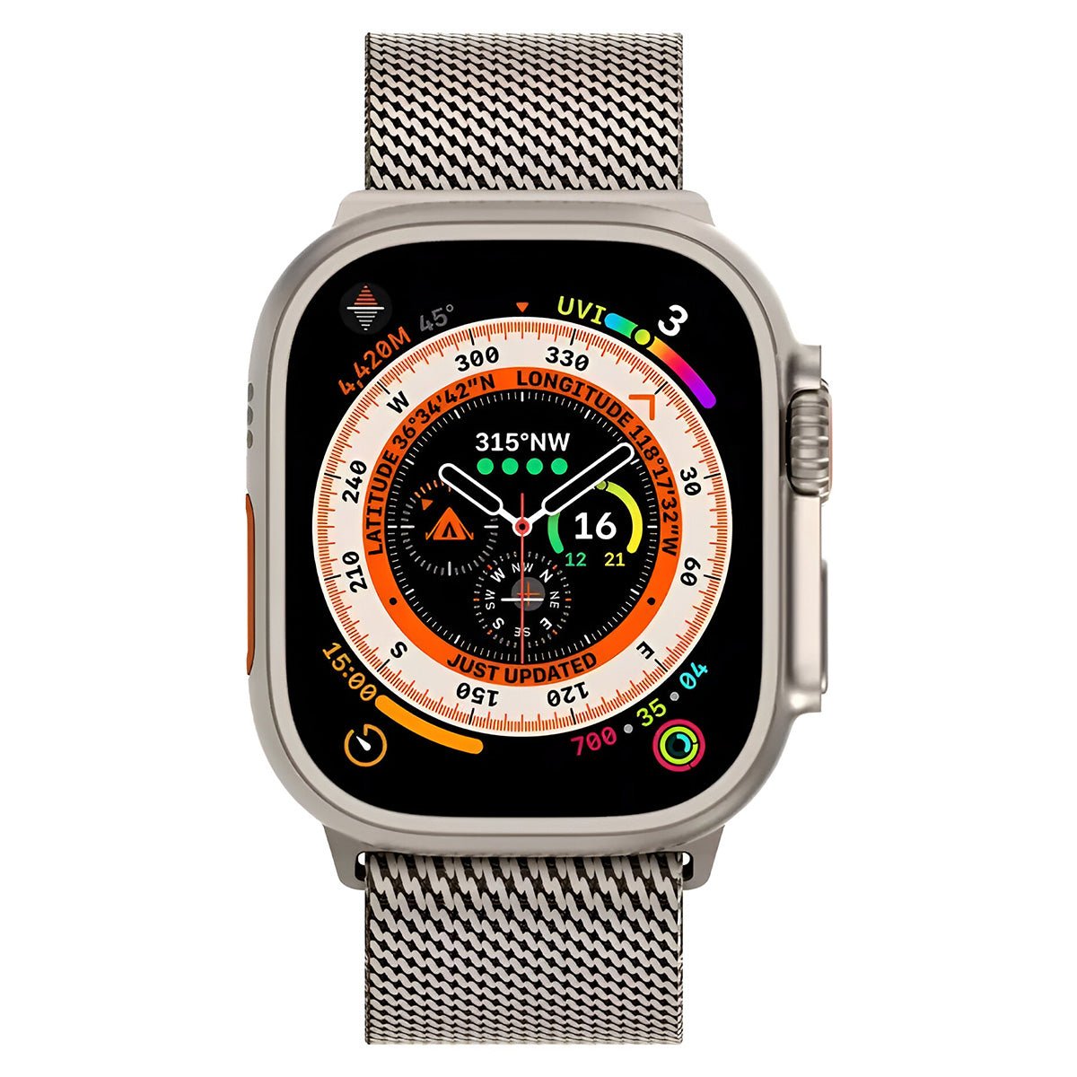 Milanese mesh stainless steel bracelet for Apple Watch with tactical clasp, Raeko model