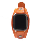 Wide leather cuff bracelet for Apple Watch, modern style, Toré model