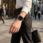 Apple Watch bracelet, circular links with moon motif set with zircons, Gipsy model