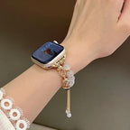 Apple Watch bracelet with cat's eye beads, adjustable chain, Tilou model