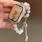 Apple Watch bracelet with cat's eye beads, adjustable chain, Tilou model