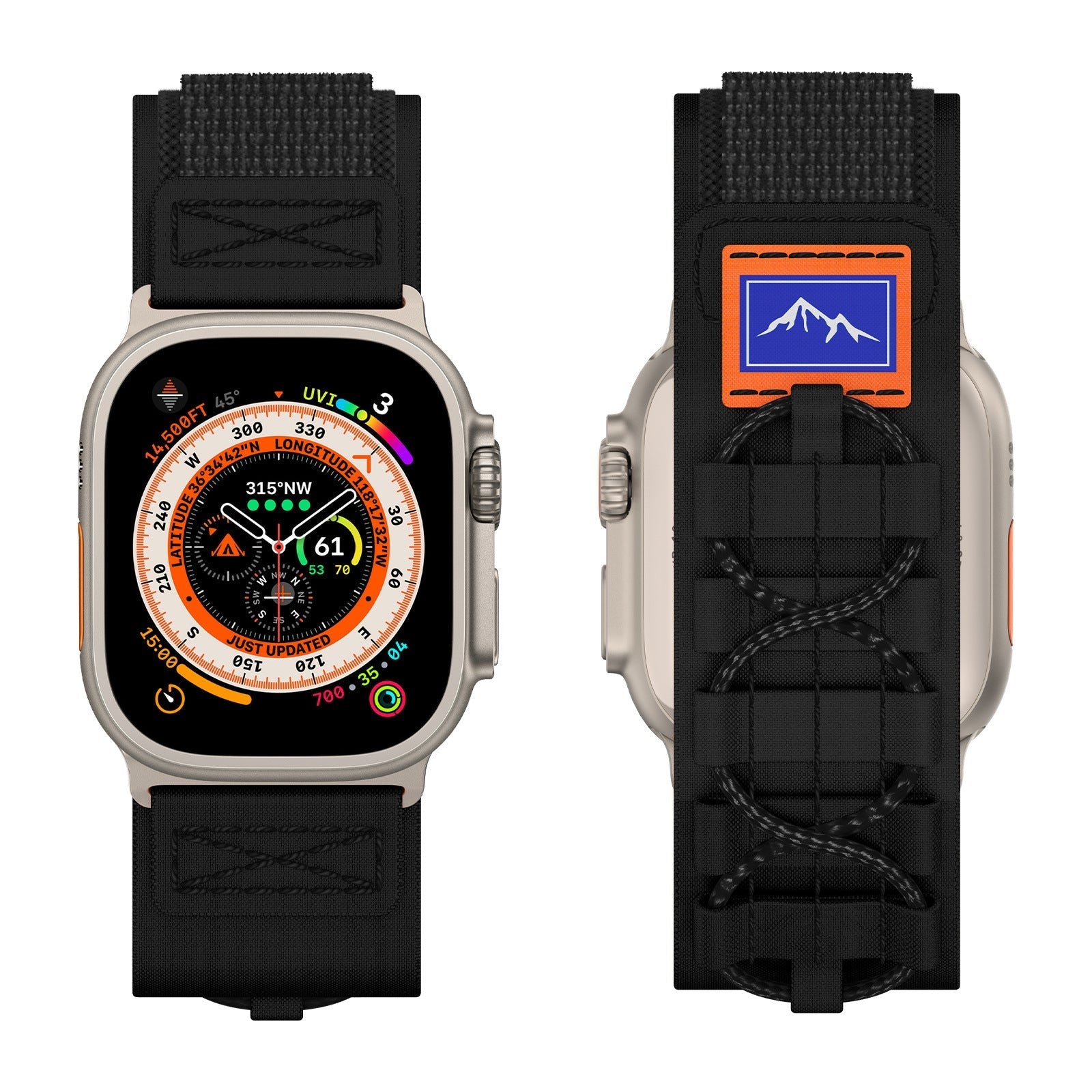 Tactical bracelet, nylon, mountain and climbing edition, for Apple Watch, adjustable, Diemio model