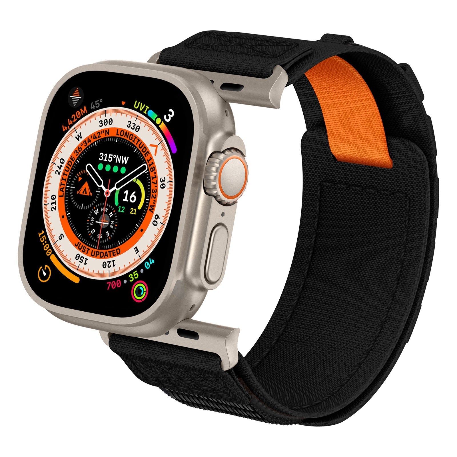 Tactical bracelet, nylon, mountain and climbing edition, for Apple Watch, adjustable, Diemio model