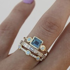DARLENE - Vintage Blue Crystal Ring Set