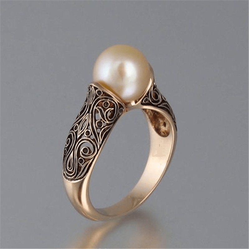 ABBY - Vintage Pearl Golden Ring