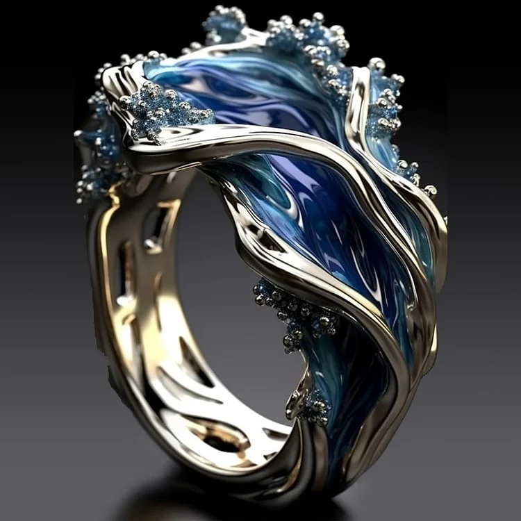 HELEN - Vintage Golden Ocean Wavy Ring