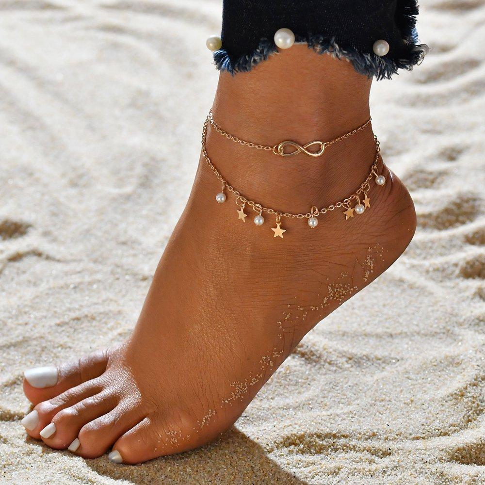 BRENDA - Infinity Anklet Bracelet + Pearls and Stars